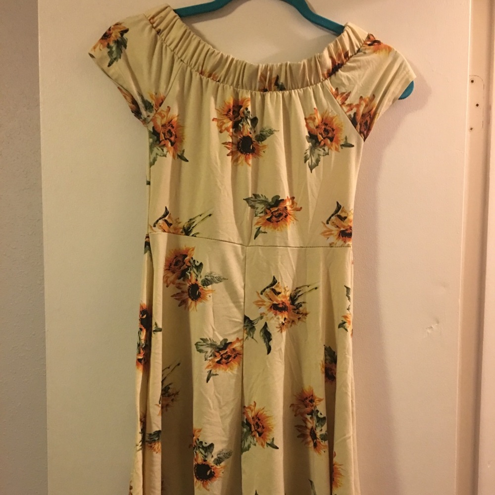 Yellow sunflower dress